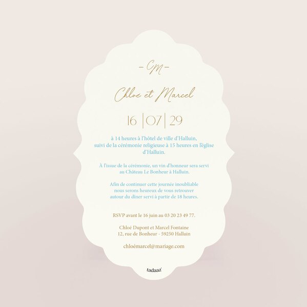 faire part mariage douceur et raffinement TA0110-2600094-02 2