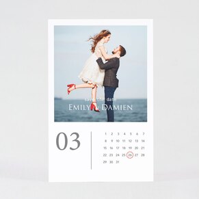 Save the date photo avec calendrier
