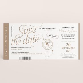 Save the date billet d'avion