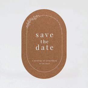 Carte save the date mariage original effet kraft