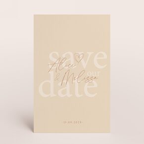 Save the date mariage ton sur ton