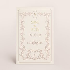 Save the date mariage baroque digne des contes