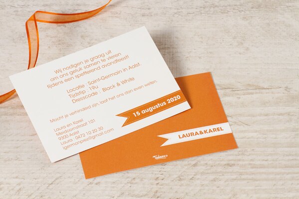uitnodigingskaartje met oranje tag TA0112-1500002-03 1