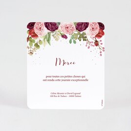 carte remerciement mariage roses en aquarelle et photo TA0117-1900034-02 2