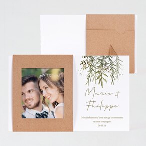 Carte de remerciement mariage saule pleureur