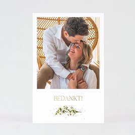 bedankkaart bruiloft met foto en bloementakje TA0117-2200010-03 1