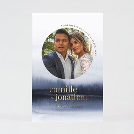 tof huwelijksbedankkaartje met foto nachtblauw en namen in goudfolie TA0117-2200036-03 1