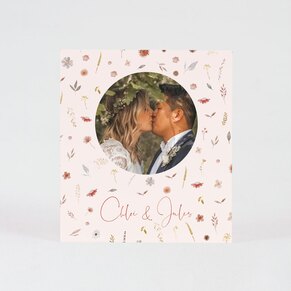 Carte remerciement mariage balade florale
