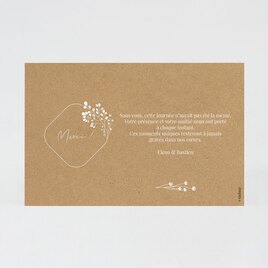 carte de remerciement mariage fleurs blanches sur fond kraft TA0117-2400005-02 2