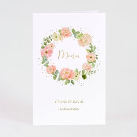 menu mariage feuillage fleurs pastel et dorure TA0120-1900034-02 1