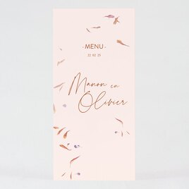 roze menukaart met dwarrelende bloemblaadjes TA0120-2000018-03 1