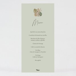 carte menu mariage fleurs de palme TA0120-2000019-02 2