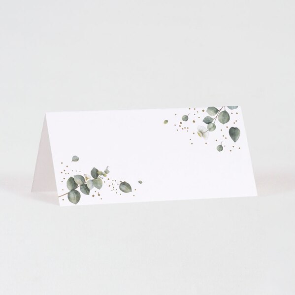 tafelkaartje met eucalyptusblaadjes als tafeldecoratie huwelijk TA0122-1900009-03 1