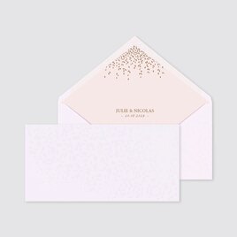 enveloppe mariage rose et laurier dore 22 x 11 cm TA0132-2000005-02 1