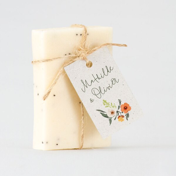 etiquette prenoms mariage motif floral et papier naturel TA0155-2300006-02 1