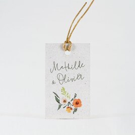 etiquette prenoms mariage motif floral et papier naturel TA0155-2300006-02 2