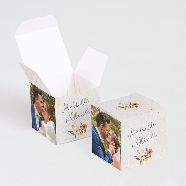 boite a dragees mariage motif floral sur papier naturel TA0175-2300002-02 1