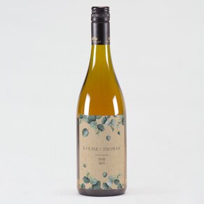 Étiquette bouteille de vin mariage eucalyptus