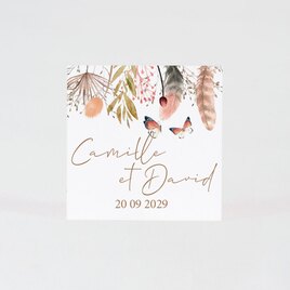 sticker mariage carre fleurs sauvages 5 x 5 cm TA01905-2200018-02 2