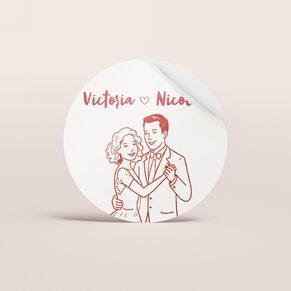 Sticker mariage illustration humoristique
