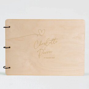 Gästebuch Hochzeit 'Handwritten' | aus Holz | A4