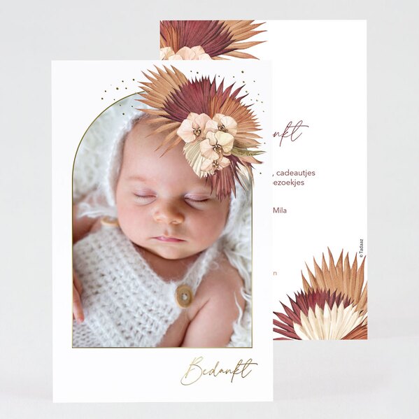 uniek-boho-bedankkaartje-geboorte-met-goudfolie-foto-en-droogbloemen-TA0517-2200009-03-1