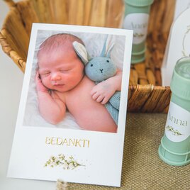 foto bedankkaart geboorte met droogbloemen en goudfolie TA0517-2200011-03 4