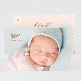 bedankkaartje geboorte met bloemetjes en foto TA0517-2200025-03 1