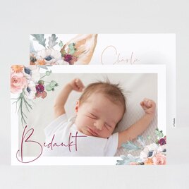 bedankkaartje geboorte met foto en bloemenprint TA0517-2200041-03 1
