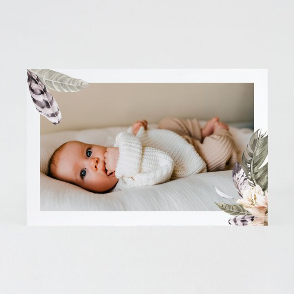 bedankkaartje geboorte met foto en veertjes TA0517-2200062-03 1
