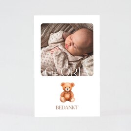 bedankkaartje geboorte met aquarel teddybeer en foto TA0517-2400004-03 1