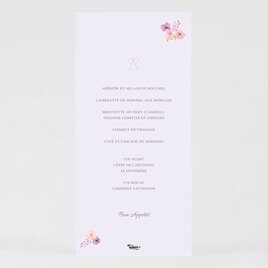 carte menu bapteme couronne de fleurs champetre TA0529-2000009-02 2