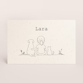 Minimalistische geboortekaart met personaliseerbare lijntekening