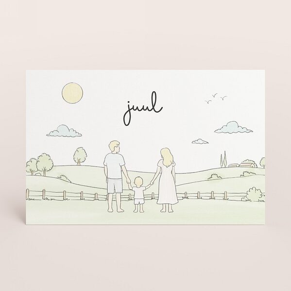 lief geboortekaartje met ai tekening van gezin in de velden TA05500-2600102-03 1