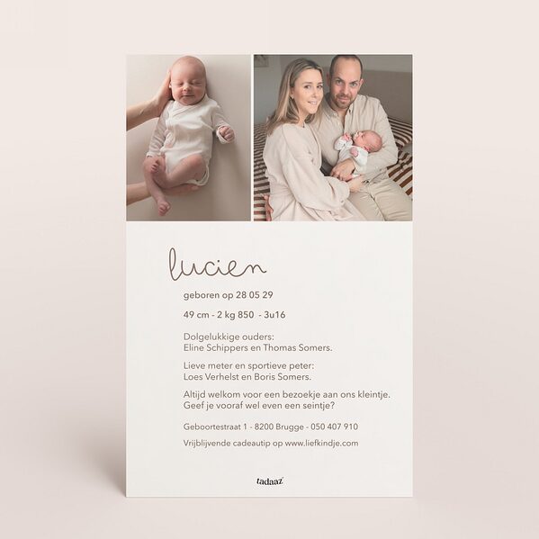 staande geboortekaart met foto naam en datum TA05500-2600120-03 2