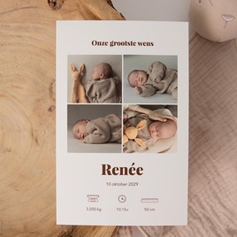 staande geboortekaart met foto s en geboortedetails TA05500-2600124-03 3