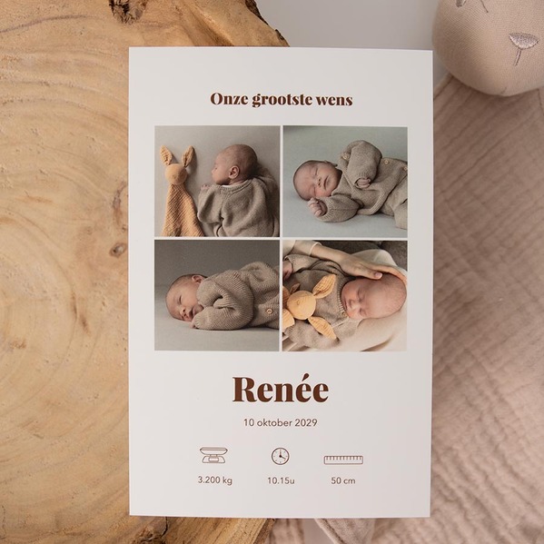 staande geboortekaart met foto s en geboortedetails TA05500-2600124-03 3