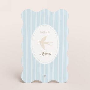 Carte invitation baptême hirondelle joyeuse