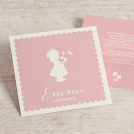lief roze babyborrelkaartje met silhouet meisje TA0557-1600001-03 1