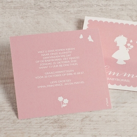 lief roze babyborrelkaartje met silhouet meisje TA0557-1600001-03 2