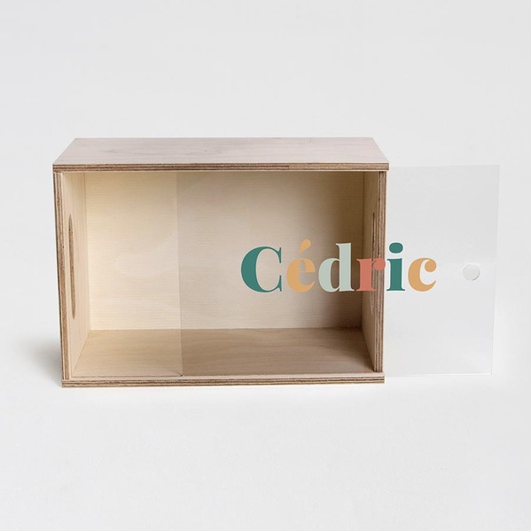 houten doopsuiker kist met plexi deksel met kleurrijke naam TA05822-2400004-03 1