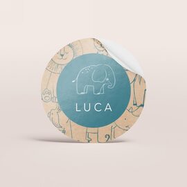 ecolook jungle ronde naamsticker 4 4 cm TA05905-2200072-03 1