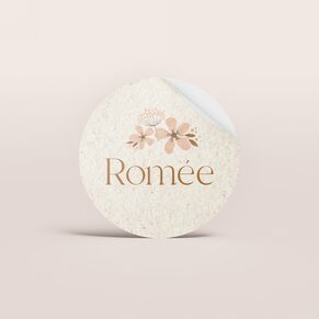 Sticker rond petites fleurs