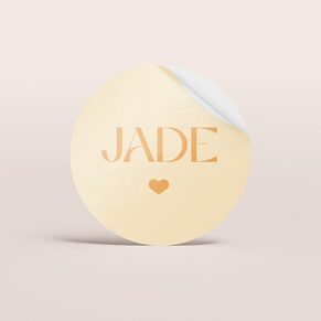 Sticker baptême joli coeur sur fond doux