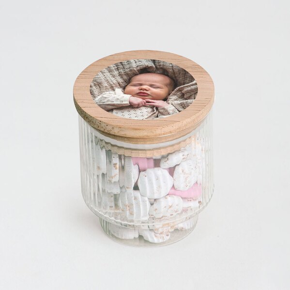 potje in geribbeld glas met foto op houten deksel TA05955-2400002-03 1