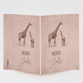 geboortebord raam bruin met girafjes TA05997-2100006-03 1