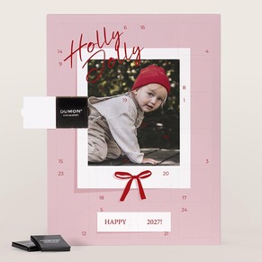 Hippe adventskalender met instantfoto en strikje