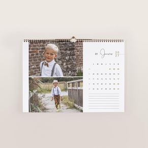 Calendrier mural annuel A4 jolie police
