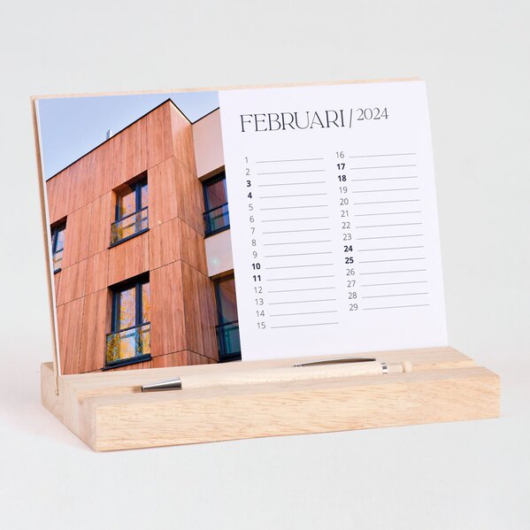 bureaukalender met logo en fotocollage op houten blokje TA0886-2300004-03 1