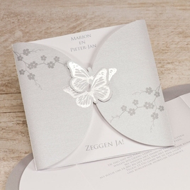 zilveren vlindertrouwkaart buromac 106069 TA106-069-03 1